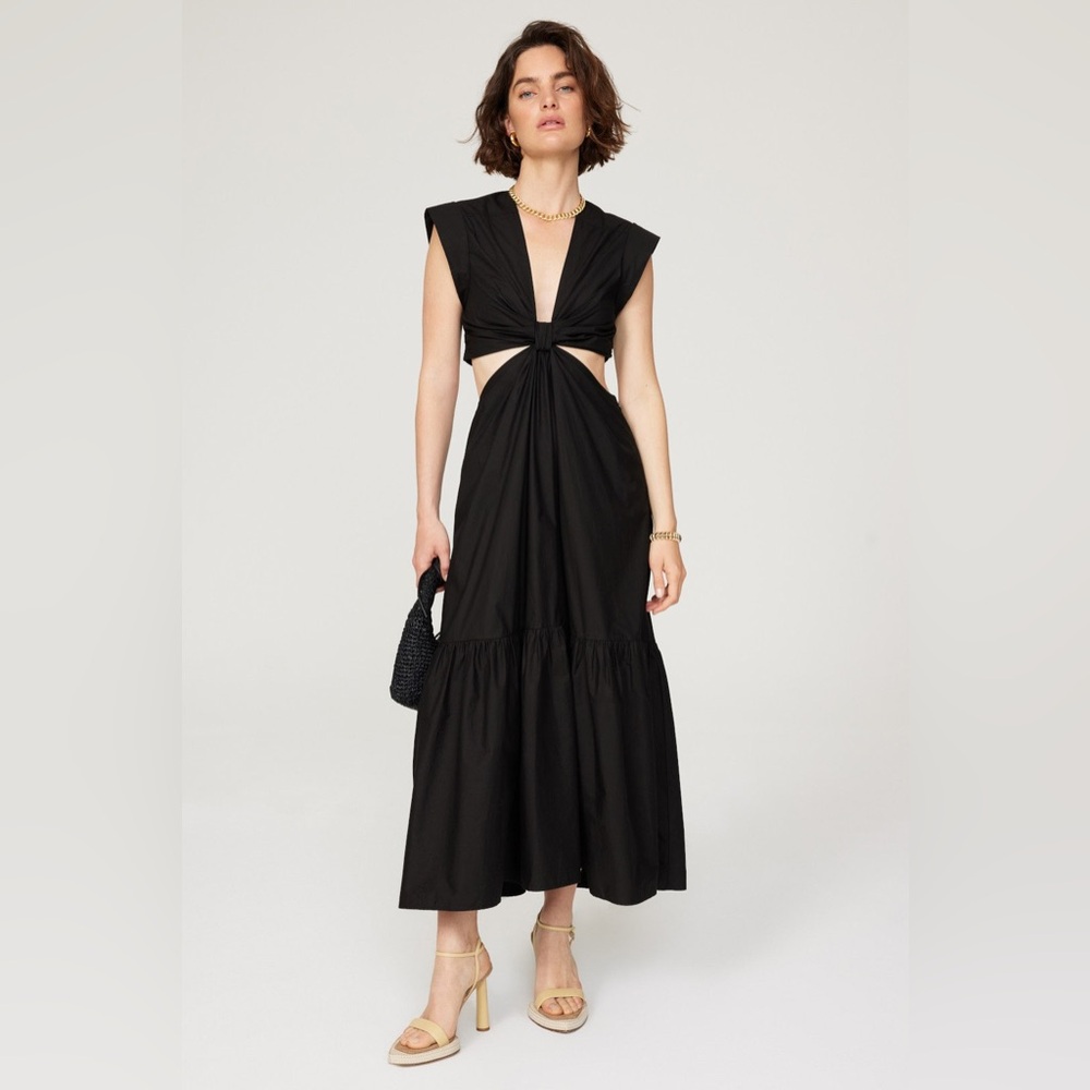 A.L.C. Black Cut-Out Midi Dress